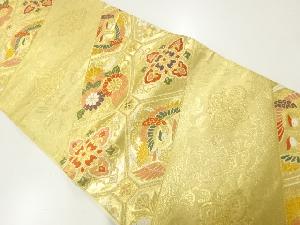 切り嵌め風蜀江文に花鳥模様織出し袋帯